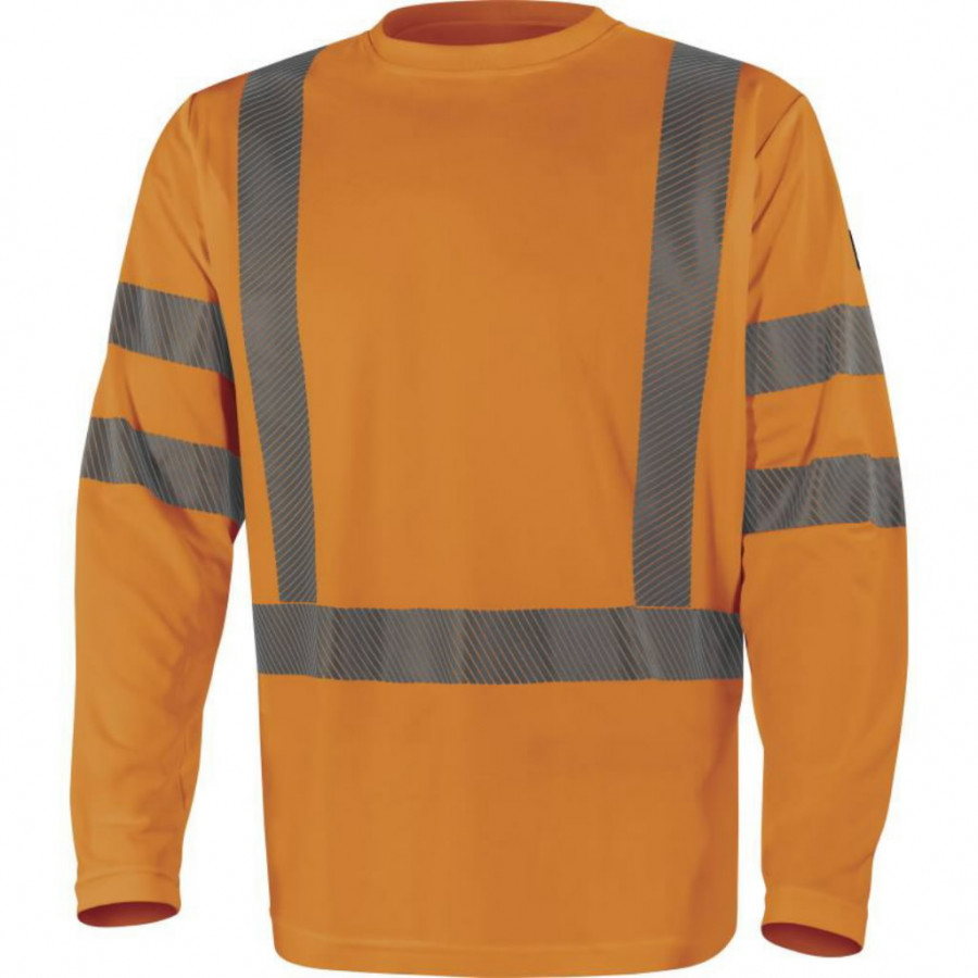 Hi-vis T-shirt long sleeves Cosmos, polyester, orange 4XL