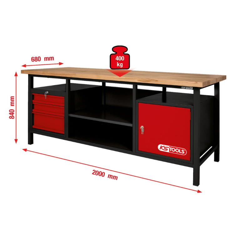 workbench XXL with 3 drawers and 1 door (small defect)  2.