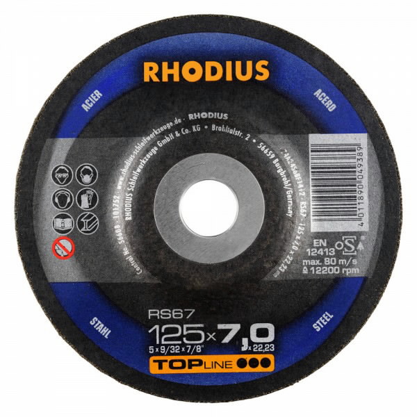 Шлифовальный диск RS67 125x6, RHODIUS