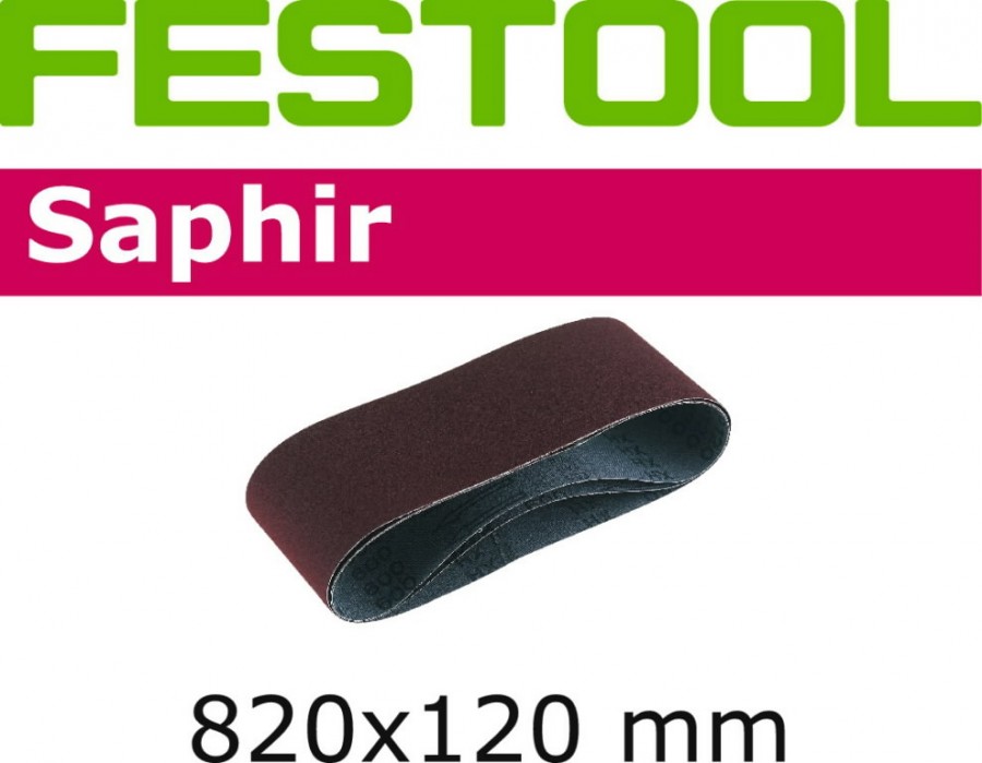 Grinding belt SAPHIR 10pcs 120x820mm P120, Festool