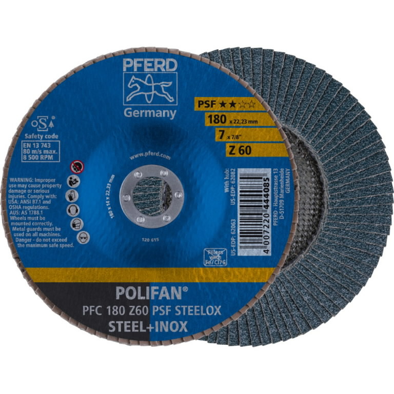 Flap grinding disc PSF STEELOX 180mm Z60 PFC, Pferd