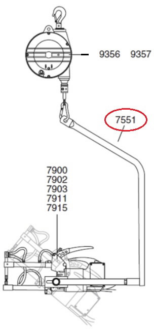 Giroskopinė pakaba taškiniam pistoletui 7900/7902/7903/7911 