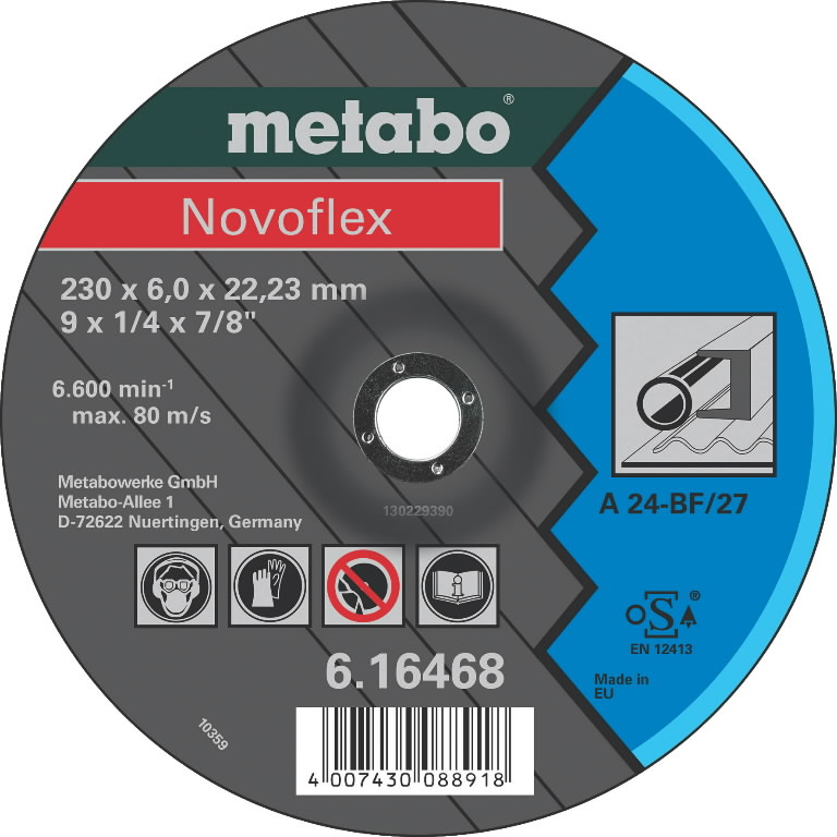 Grinding disc Novoflex 125x6mm A24, Metabo