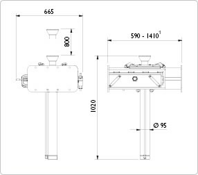 Duobinės keltuvas GD100-1 10T  2.