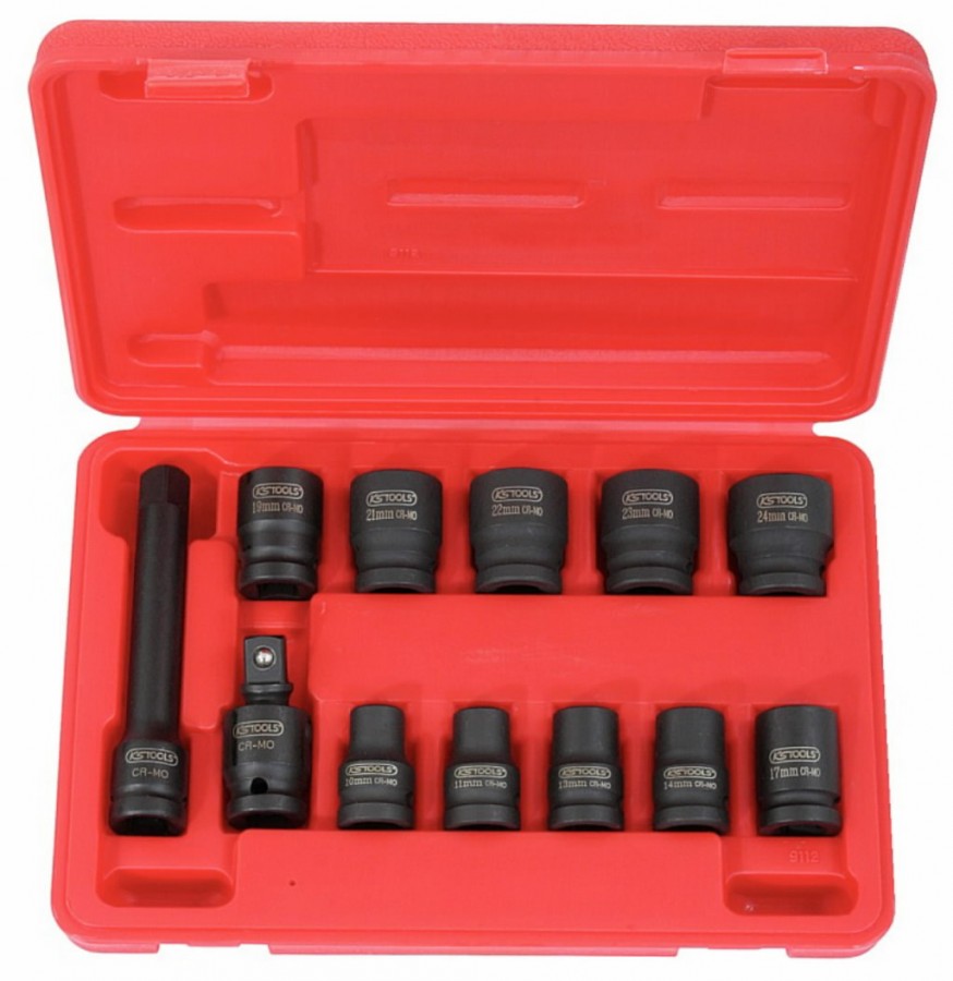 Löökpadrunite komplekt 1/2´´, 10-24mm, 12-osa, KS Tools