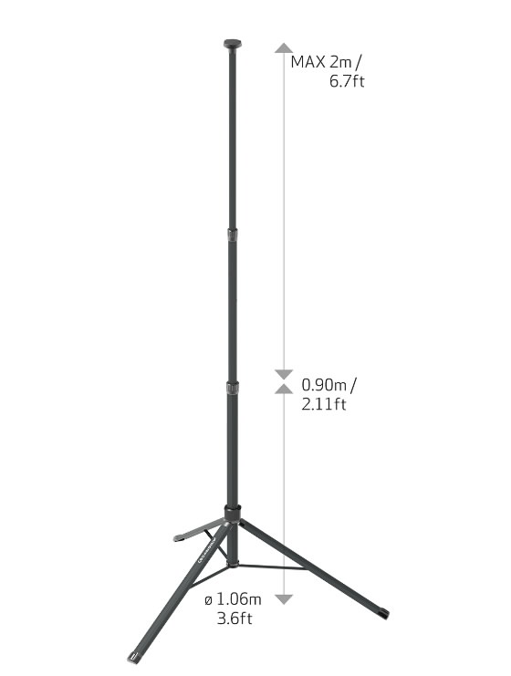 Akuga valgusti TOWER COMPACT CONNECT statiiviga, 2500 lm, karkass CAS 6.