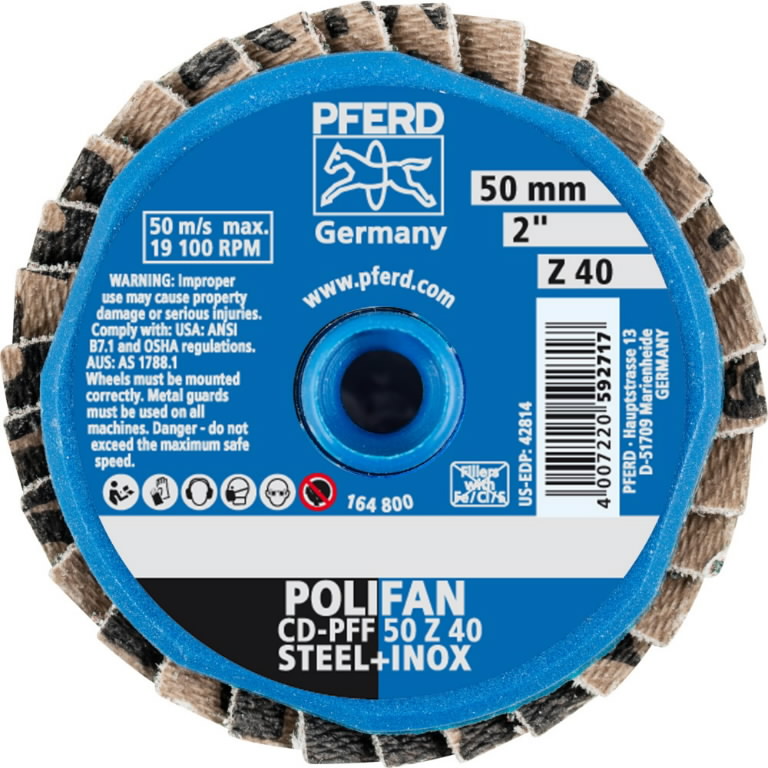 Flap grinding disc Mini-POLIFAN CD 50mm Z40 PFF, Pferd