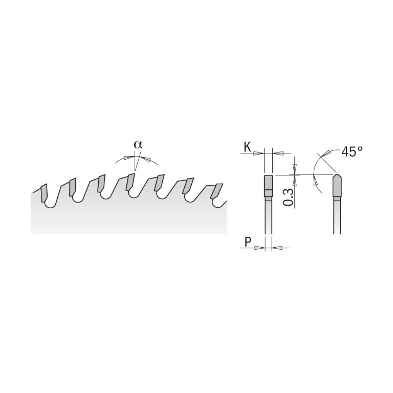 Sawblade for non-ferrous metal and plastic HW Xtreme 250x3,2/2,5x32 Z80 a=6° b=TCG 2.