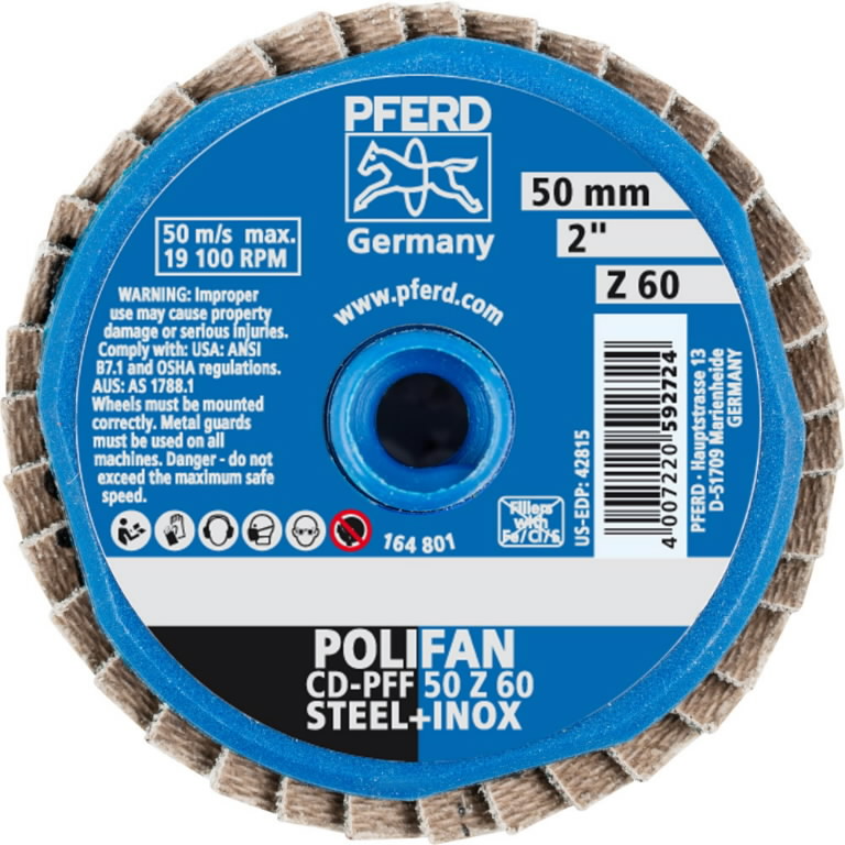 Flap grinding disc Mini-POLIFAN CD 50mm Z60 PFF, Pferd