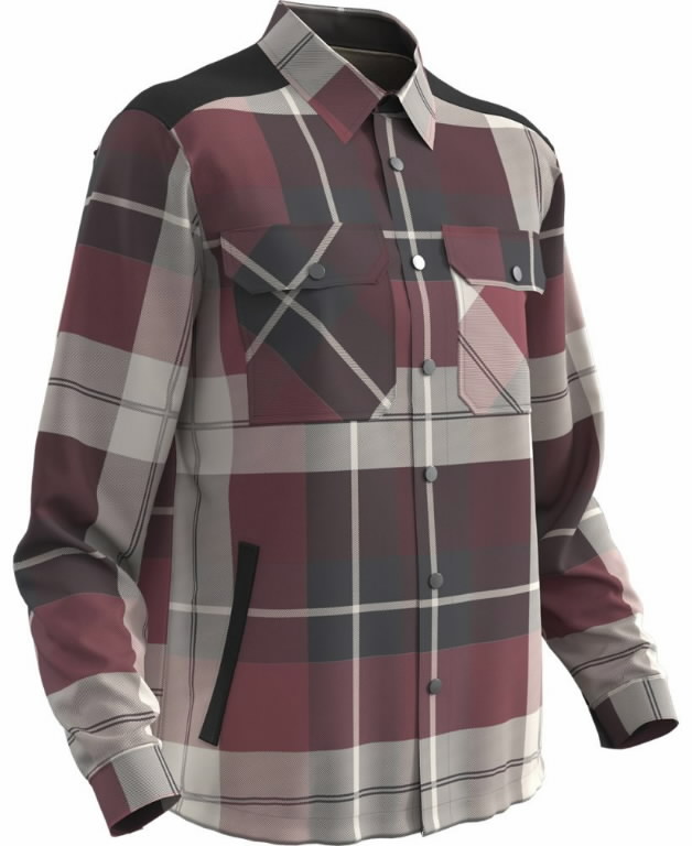 Flannel jacket pile lining 23104 Customized, bordeaux red 2XL