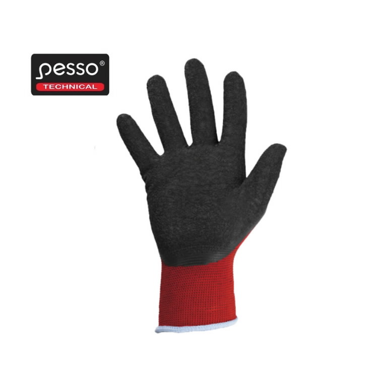Working gloves, Red Star, semi dipped in latex, red/black 11 2.