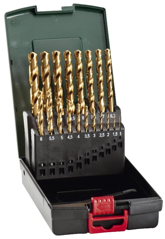 Metal drill bit set Ų1-10mm HSS TiN 19pcs, Metabo
