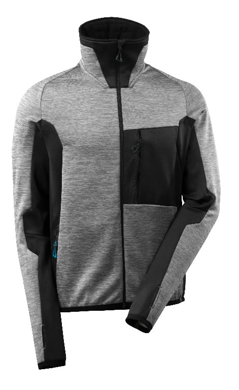 Fliisjakk 17103 Advanced lukuga, hall/must 2XL, Mascot