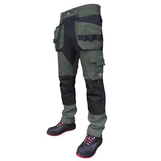 Kelnės  su kišenėmis dėklais Titan Flexpro, green C48, Pesso