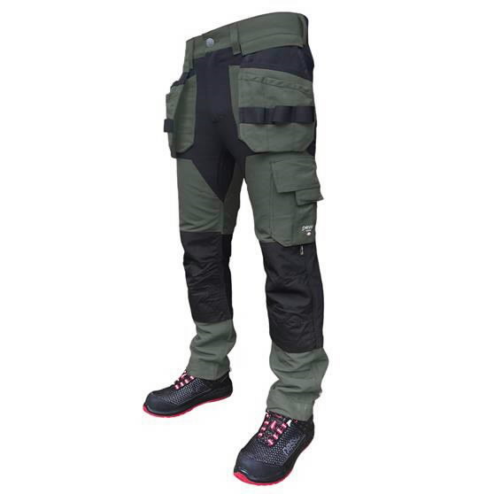 Tööpüksid ripptaskutega Titan Flexpro strets, roheline C48 1