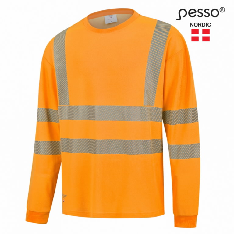 Hi-vis T-shirt Hvm cotton long sleeves, orange XL, Pesso