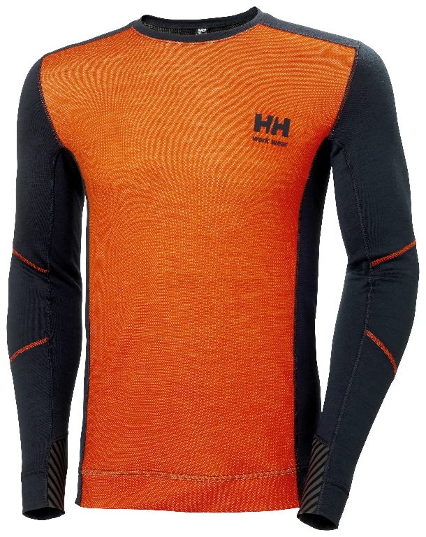 Apatiniai marškinėliai LIFA MERINO CREWNECK, oranžinė/juoda S