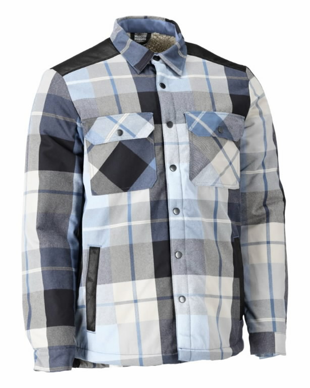 Flannel jacket pile lining 23104 Customized, navy/grey XS