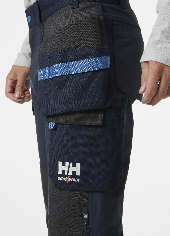 Kelnės su kabančiomis kišenėmis Oxford 4X Cons, tamprios, tamsiai mėlyna/juoda C44 3.