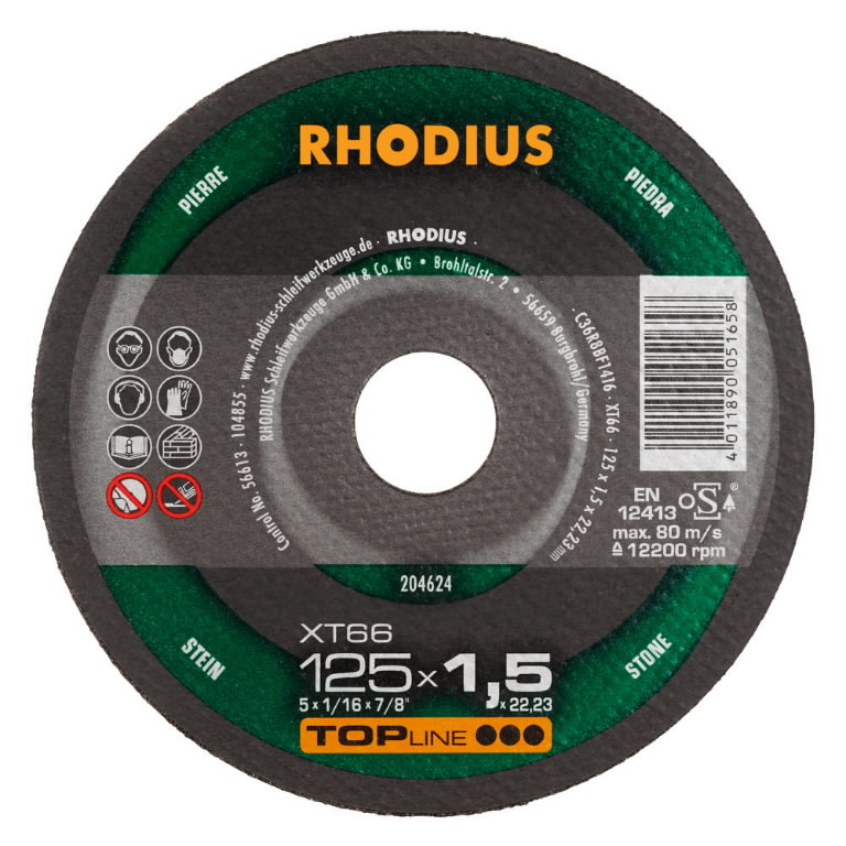 Режущий диск для резки камня и бетона XT66 230x1,9, RHODIUS
