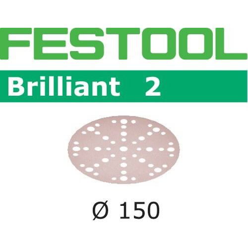 Шлифовальный диск на липучке Velcro Brilliant 48 отверстий 100шт 150mm P240, FESTOOL
