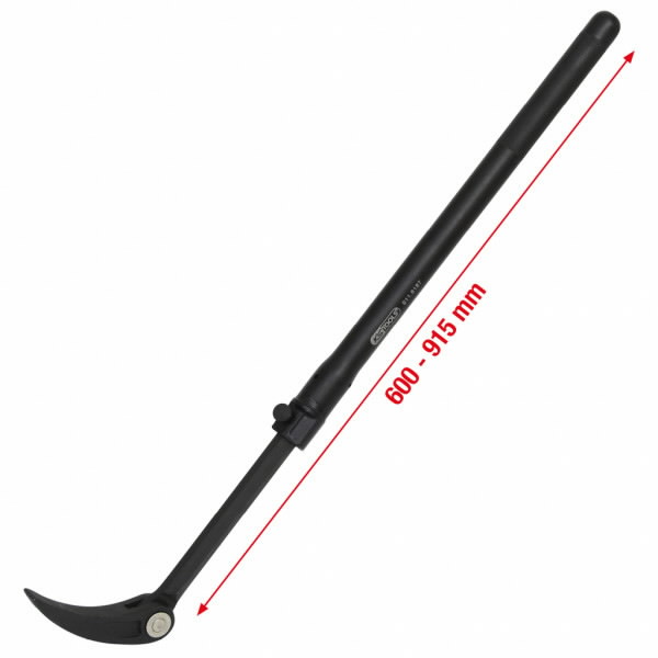 Telescopic flexible roll head pry bar, 600-915 mm 1
