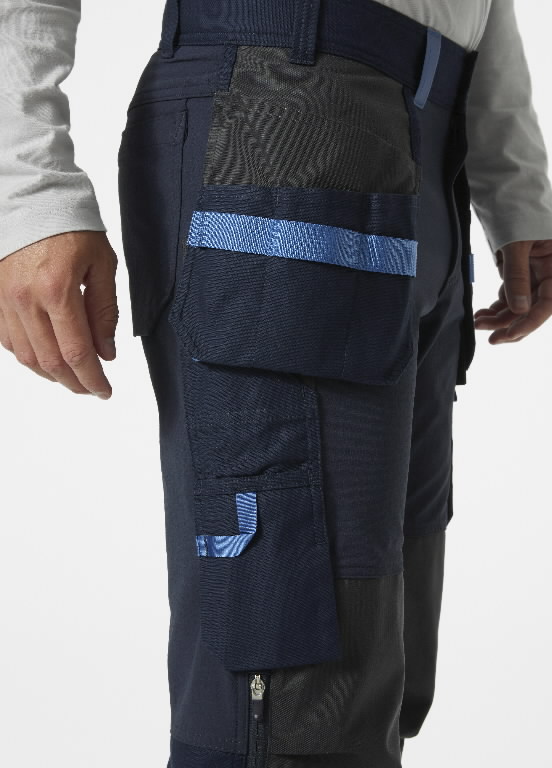 Kelnės su kabančiomis kišenėmis Oxford 4X Cons, tamprios, tamsiai mėlyna/juoda C44 4.