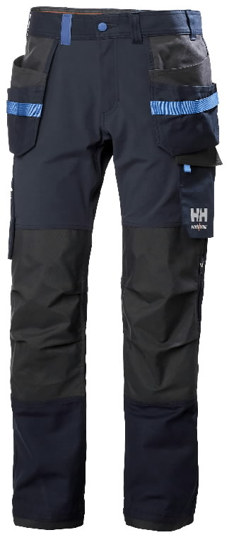 Kelnės su kabančiomis kišenėmis Oxford 4X Cons, tamprios, tamsiai mėlyna/juoda C46
