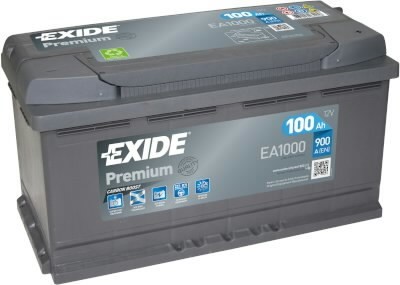 Käivitusaku PREMIUM 100Ah 900A 353x175x190-+, Exide