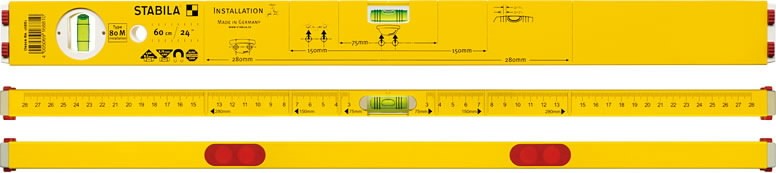 Gulsčiukas su magnetu 80 ASM instaliation 100cm, Stabila