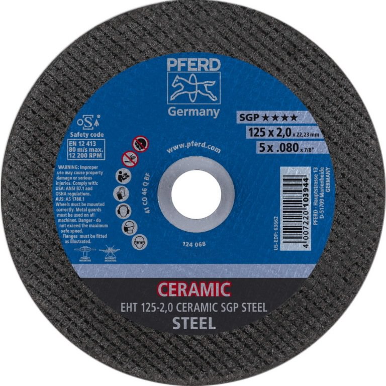 Pjovimo diskas SGP Ceramic Steel 125x2mm, Pferd