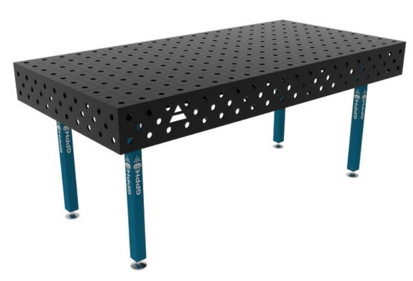 Metināšanas galds Eco, tērauda, slodze 1000kg, 1000x2000mm (holes 16mm) 1