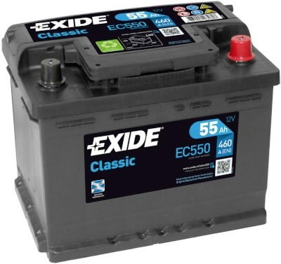 аккумулятор для запуска CLASSIC 55Ah 460A 242x175x190-+, EXIDE