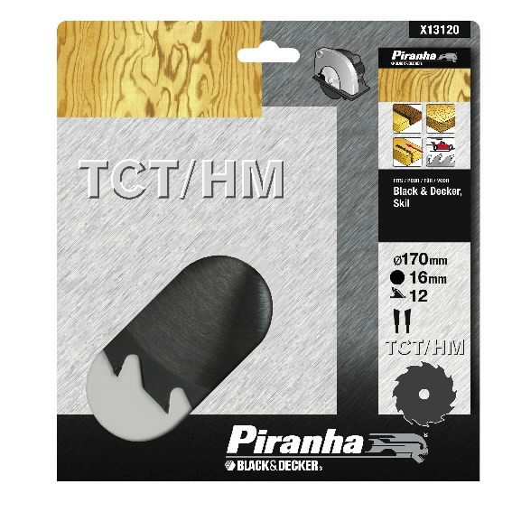 Circular saw blade 170x16mm / 12T / TCT. CD601, Black+Decker