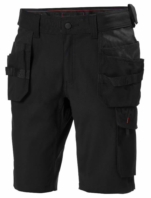 Šortai Oxford su kišenėmis  dėklais, juodas C70