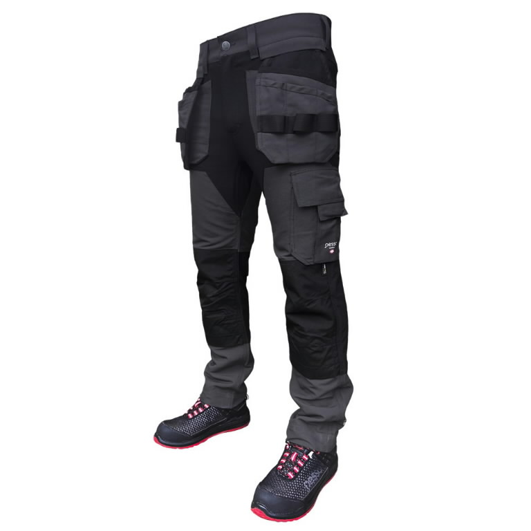 Kelnės  su kišenėmis dėklais Titan Flexpro, pilka C54, Pesso