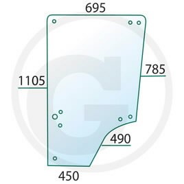 Door glass JD L57908, Granit