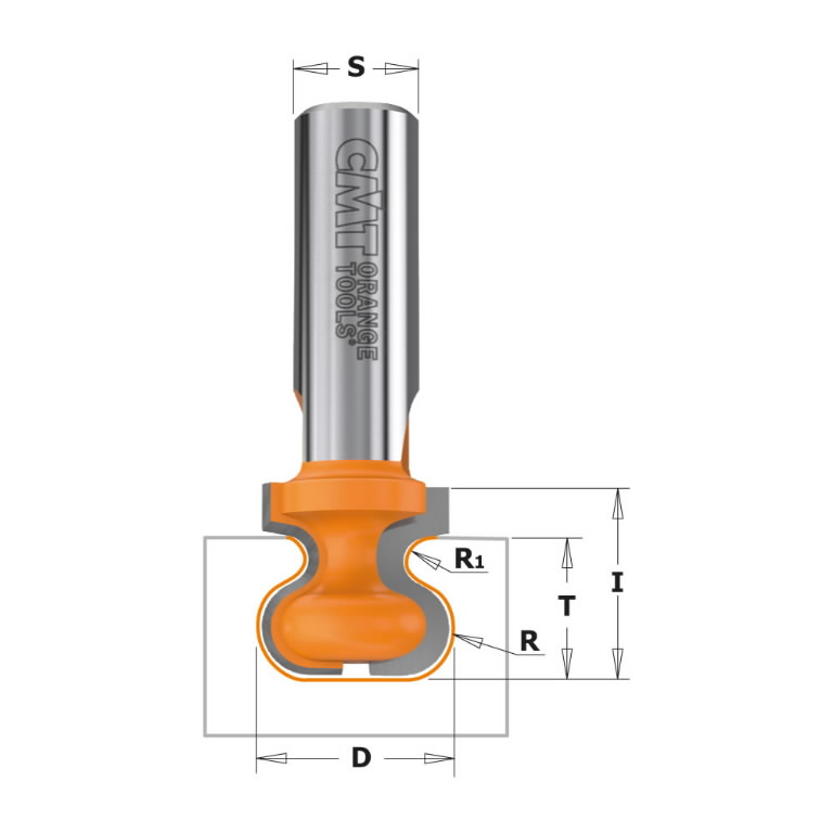 HW FINGER PULL ROUTER BIT S=8 D=19,05X19,05 Z=2, CMT Yläjyrsinterät