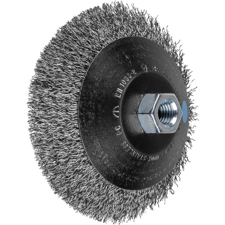Nuožulnus šepetys KBU Inox 125x10/M14 0,35mm 1