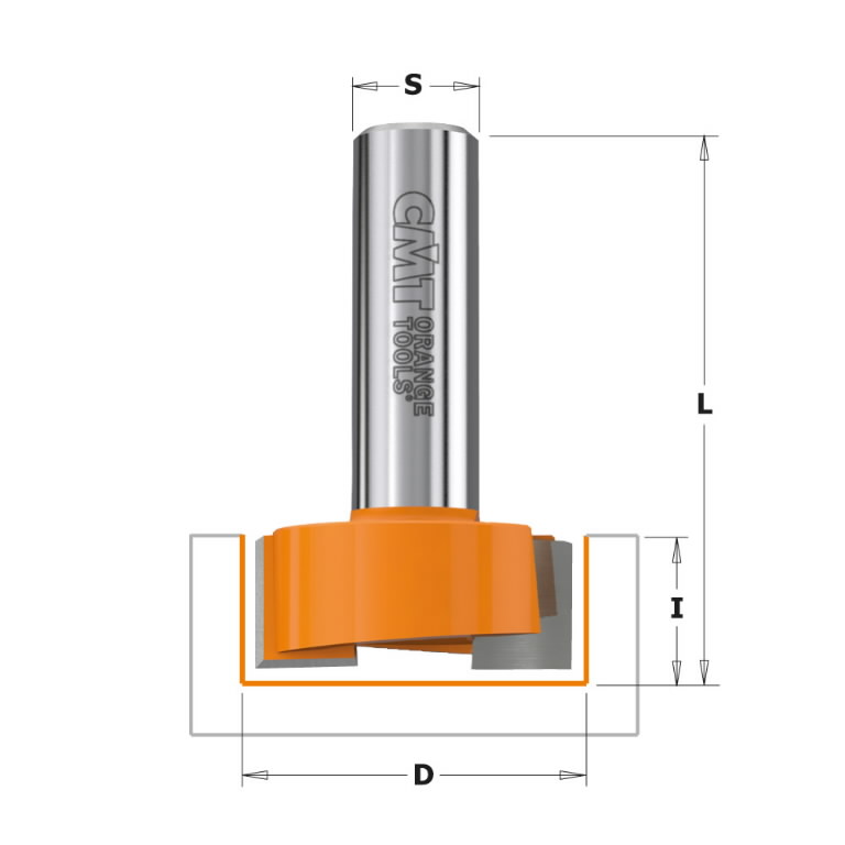 MORTISING BIT HW S=8 D=16 X19, CMT - Router cutter for wood