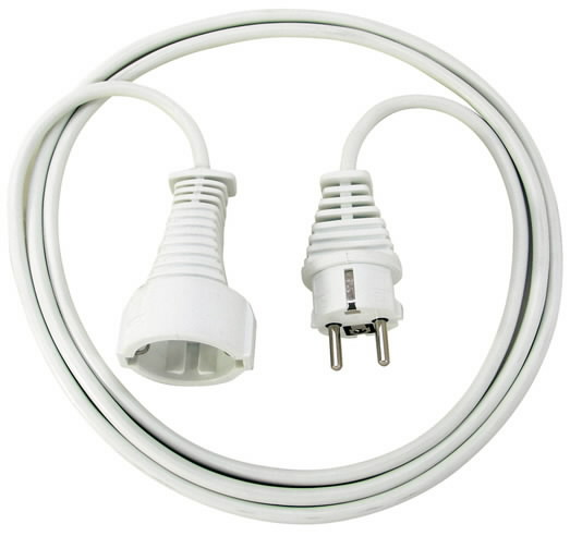 extension cable of plastic 2m white H05VV-F 3G1,5 1