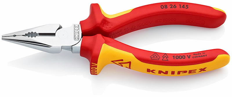 Smailios kombinuotos replės VDE izoliuotomis rankenomis 145m 145mm, Knipex
