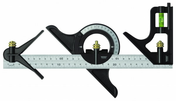 Combination square 300mm with protractor and center head, Vögel