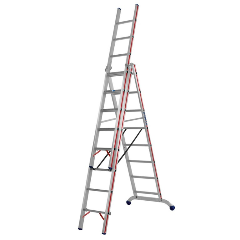 Combination ladder 3x6 steps 1,87/4,11m 6047, Hymer - Leaning ladders