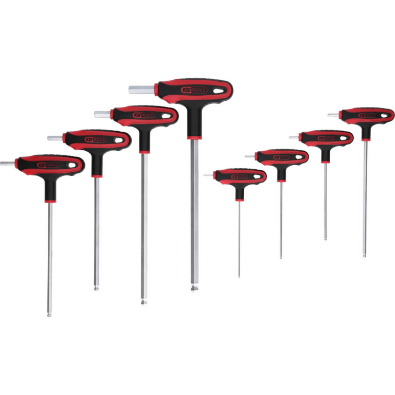 ERGO+ T-handle hex key wrench set,  6pcs 2-6mm, ball ended, KS Tools