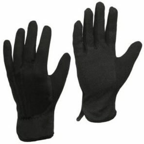 Gloves, black, cotton with PVC dots in palm, 11