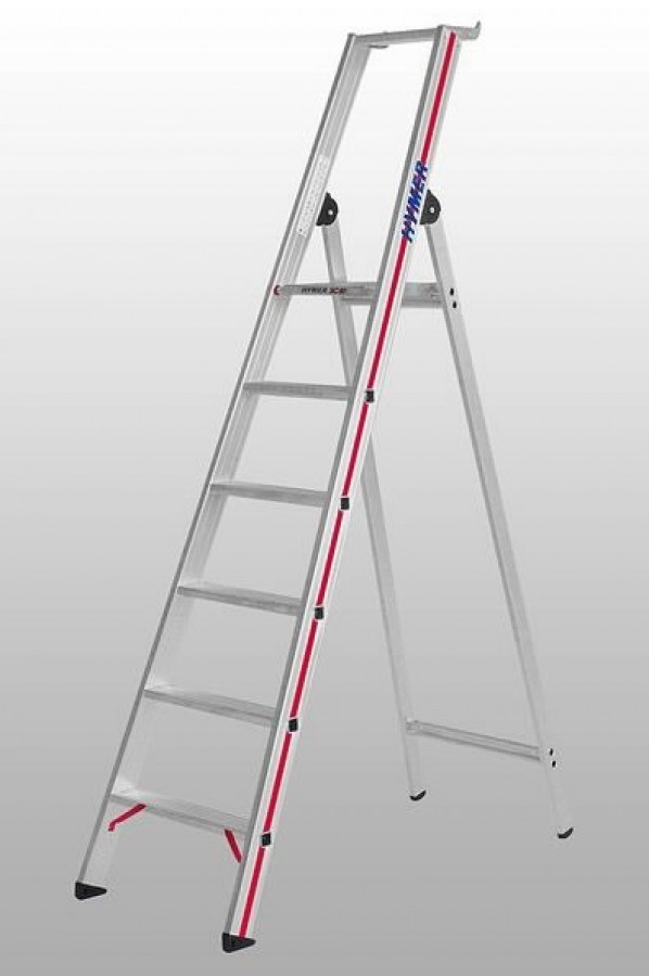 Step ladder with platform, single-sided accessible 8026, Hymer