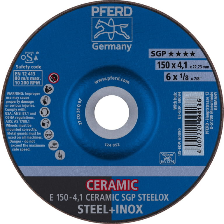 Hiomalaikka SGP Keraaminen STEELOX 150x4,1mm, Pferd