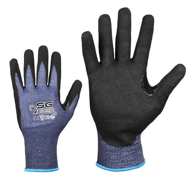 Gloves, cut resistant with nitrile foam cover, level D 9