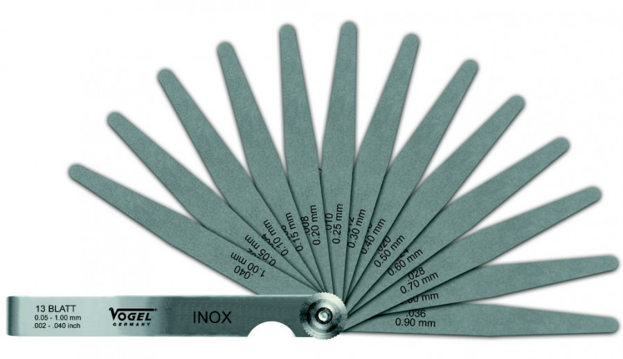Feeler Gauge Set, stainless steel 13 blades, 0,05-1,00mm  2.